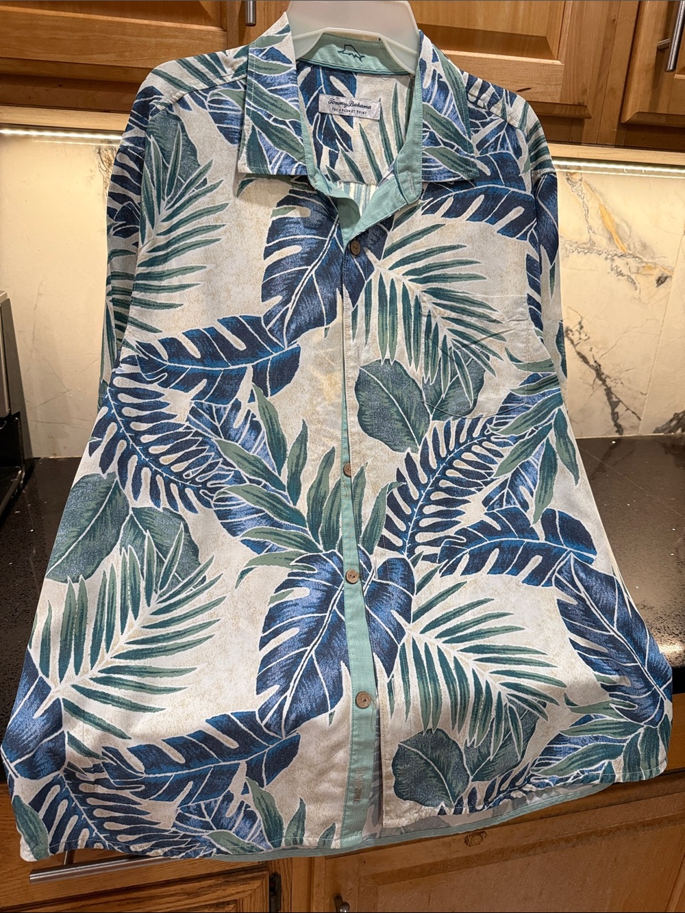 Tommy Bahama Blue and Green Tropical A-Line Skirt